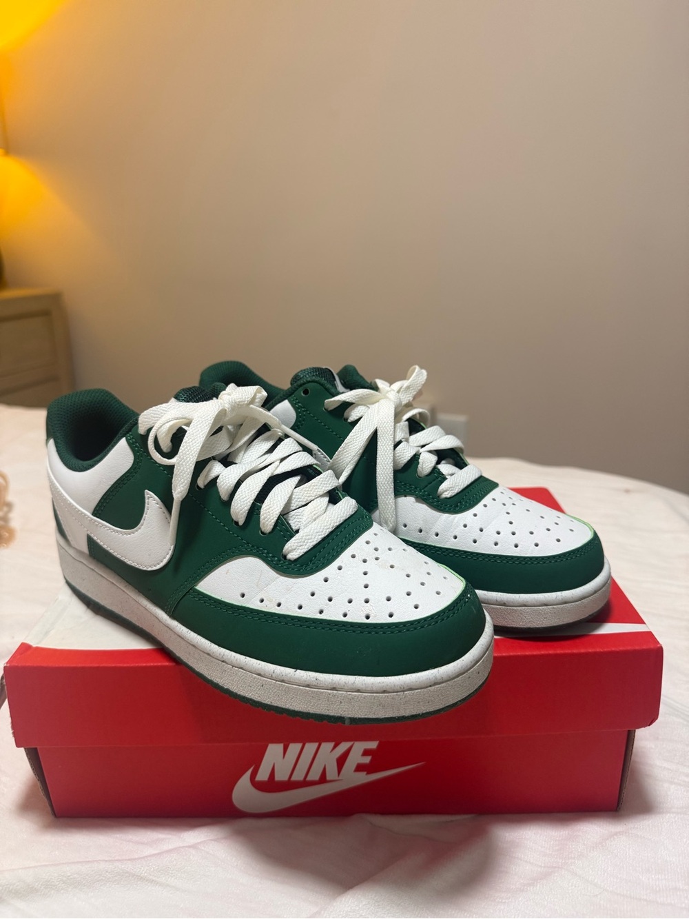 Nike Womens Low-Top Sneakers in Green and White
